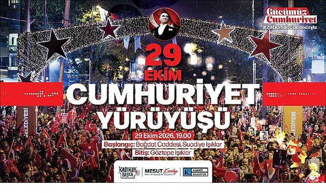Kadıköy'de Büyük Cumhuriyet Yürüyüşü